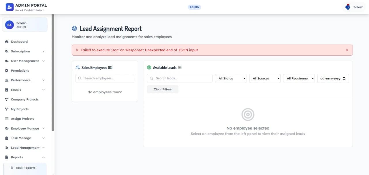 Manual Lead Assignment