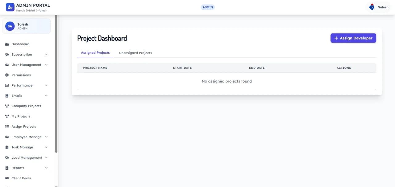 Project Creation & Assignment