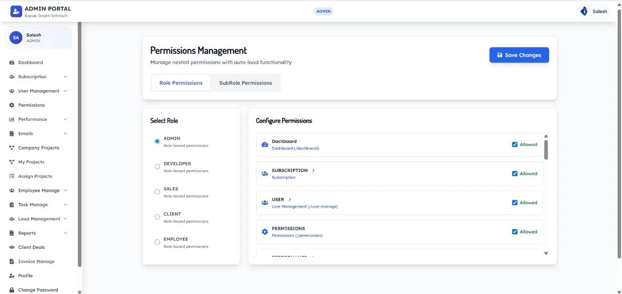 Role & Sub-Role Management